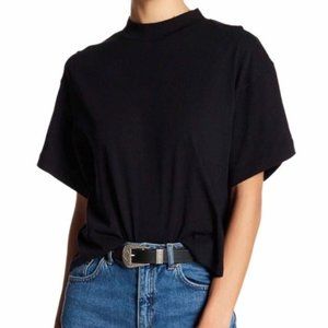 Free People Black Mock T-Shirt
